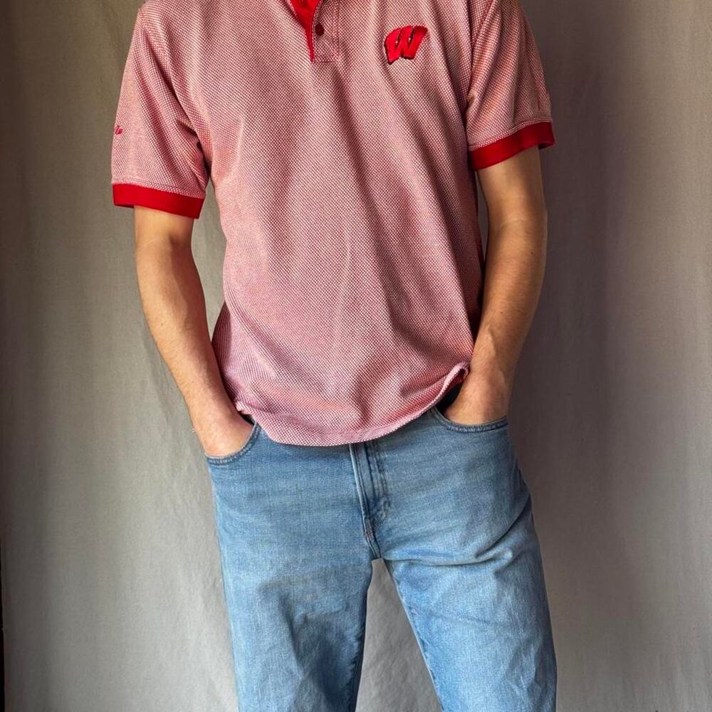 Wisconsin badgers starter polo featuring